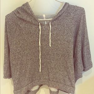 Gray, cropped hoodie